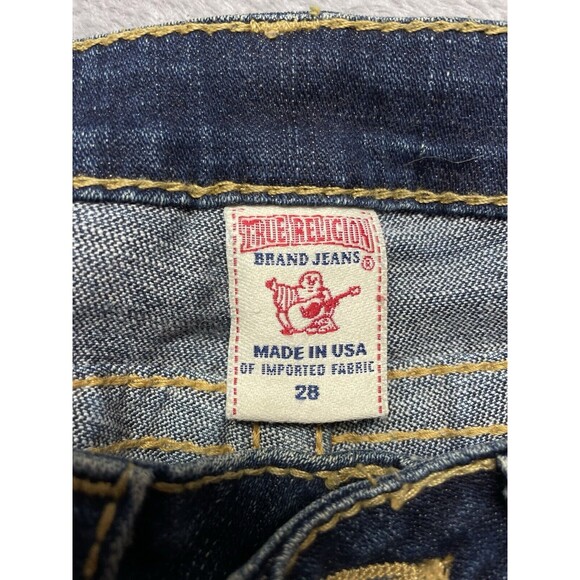 True Religion Disco Becky Big T Women's Sz 28 Yellow Rhinestone Bootcut Jeans - Picture 10 of 15